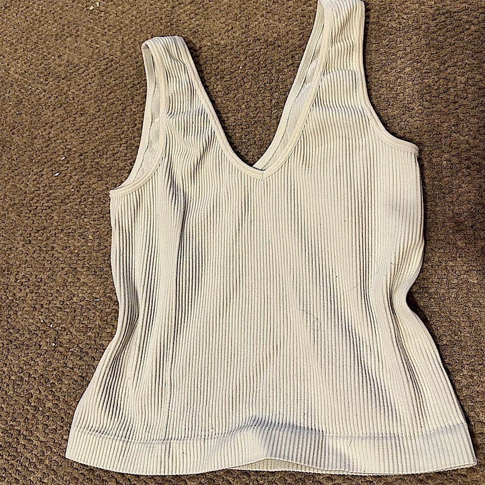 Creamy white crop top medium faded rose